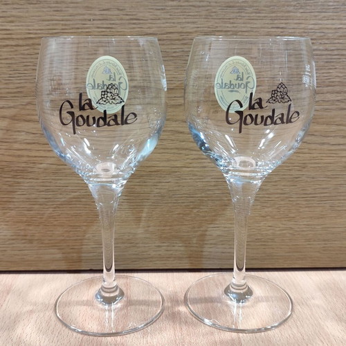 La Goudale Beer Set of Two Promotional Glasses 250ml like new
