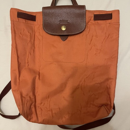 Longchamp Le Pliage backpack used, orange