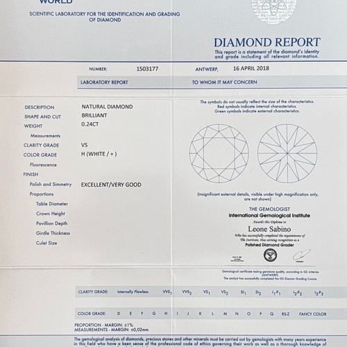 Solitaire ring white gold k18 with diamond like new