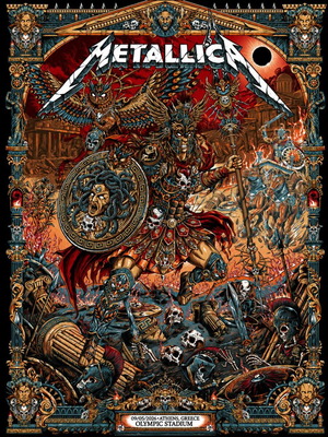 Metallica Athens 2026 Poster New Reprint 50x40 cm