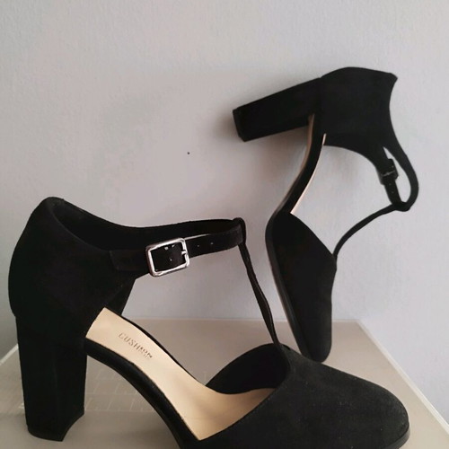 Clarks suede black pumps used, size 39.5