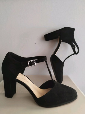 Clarks suede black pumps used, size 39.5