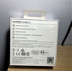 Huawei FreeBuds 4i Bluetooth Handsfree Ακουστικά με Θήκη Φόρτισης Λευκά (με το πλαστικό δεν ανοίχτηκαν!)