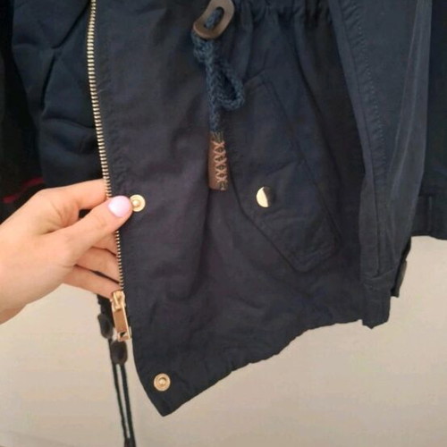 Zara jacket dark blue small like new with removable vest