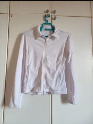 White simple jacket new with double zipper and pockets