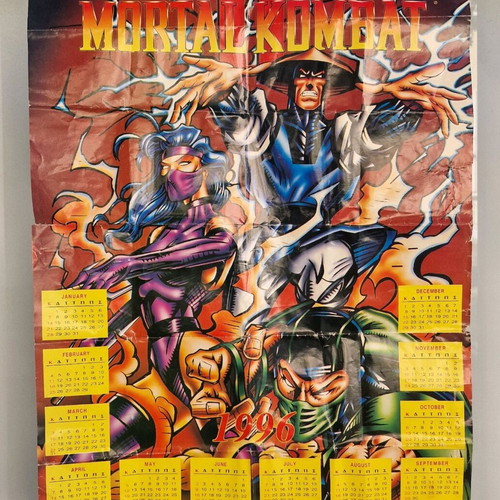 Mortal Kombat Greek poster calendar 1996 in good condition