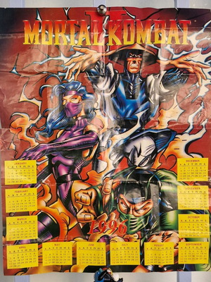 Mortal Kombat Greek poster calendar 1996 in good condition