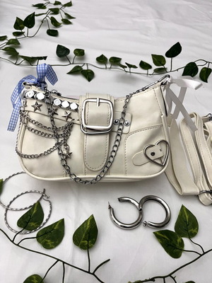 Y2K white/cream handbag like new with two straps