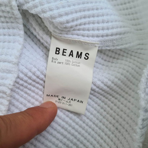 Beams Japan White Cotton Sweater Size M Like New