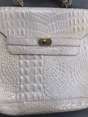 White Croco Style Shoulder Bag used, vintage look