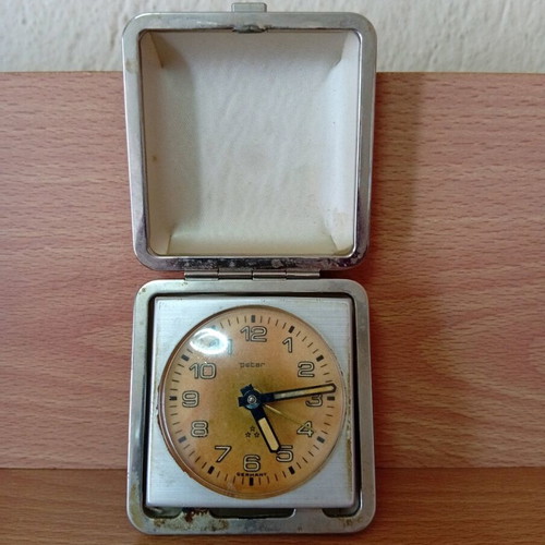 Vintage μηχανικό ρολόι ξυπνητήρι ταξιδιού Peter μεταχειρισμένο, δεκαετία 1960, Γερμανίας