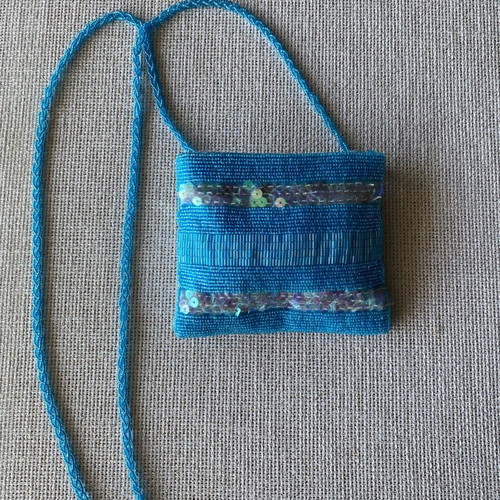 Happy children's hanging wallet bag like new turquoise