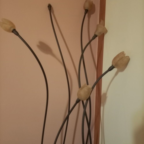 Floor lamp used, iron, dark color, height about 1.60 m