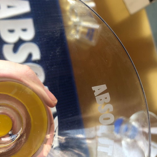Absolut coaster large flexible with 12 shot glasses and 2 vodka glasses new