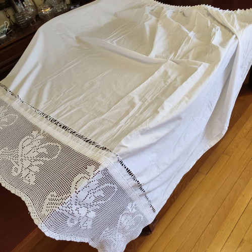 Handmade curtain like new 260x180 with 30 cm lace