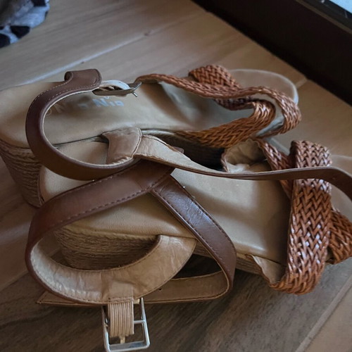 Summer platform sandals size 37, like new, beige and brown