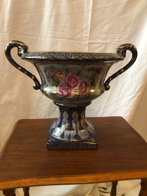 Limoges porcelain set 2 vases, 1 amphora handmade new