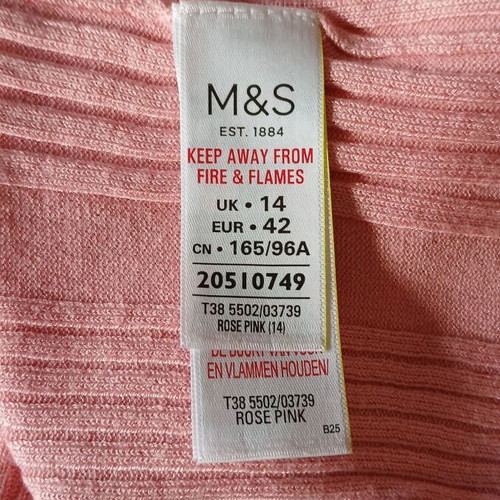 Marks & Spencer women's blouse pink short-sleeve XL new