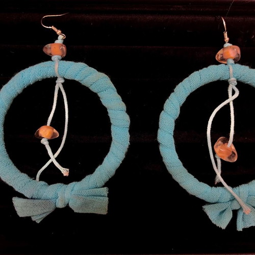 Summer earrings like new, blue turquoise