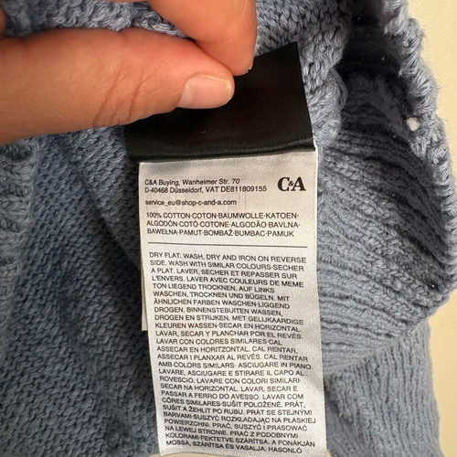 Oversized knit sweater grey blue 100% cotton like new size M