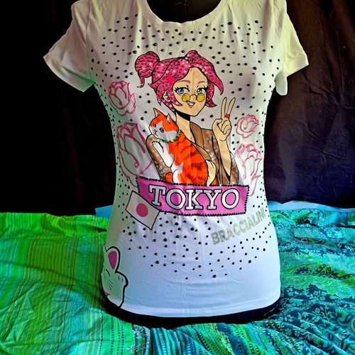Braccialini Tokyo luxury t-shirt with crystals like new, size S