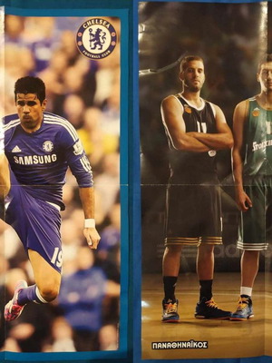 Double poster Pappas Diamantidis Giankovits (PAO Basketball) and Diego Costa used