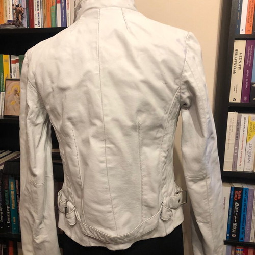 Biston leather jacket white used, needs repainting, size M