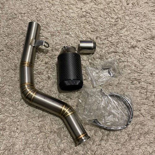 High Mount Mid Pipe Exhaust 2017-2021 KTM Duke/RC 390 with Austin Racing tip