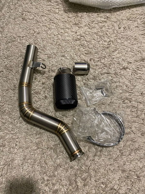 High Mount Mid Pipe Exhaust 2017-2021 KTM Duke/RC 390 with Austin Racing tip
