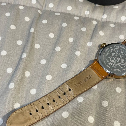 Oxette wristwatch used, brown and gold
