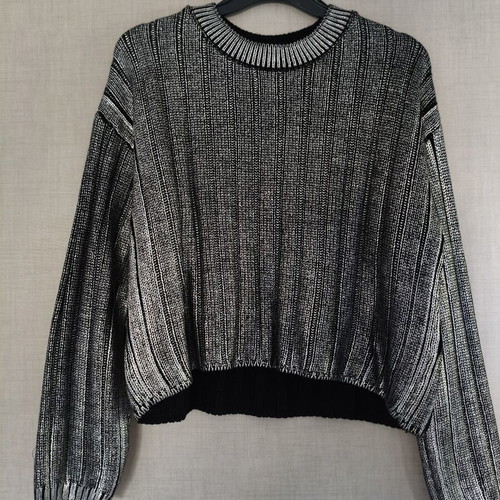 Only women's metallic sweater black and silver size S new