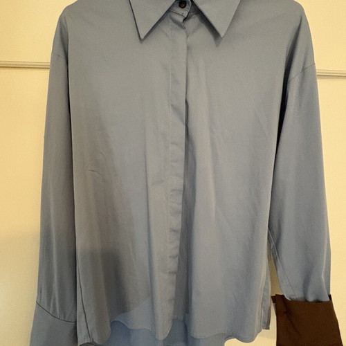 Libelloula women's shirt new with brown sleeve details, size S/M