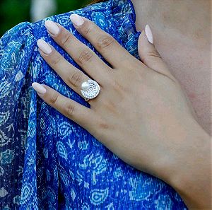 Ασημένιο δαχτυλίδι 925 με μαργαριτάρι