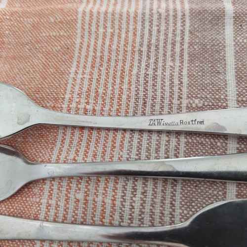 Small forks set of 7 used, stainless steel Rostfrei