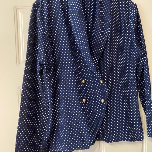 Vintage Nary Shirt double breasted with white polka dots size M/L