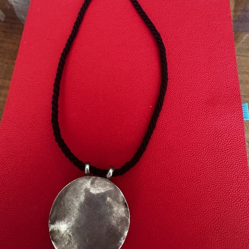 Vintage handmade silver 925 necklace with turquoise pendant used