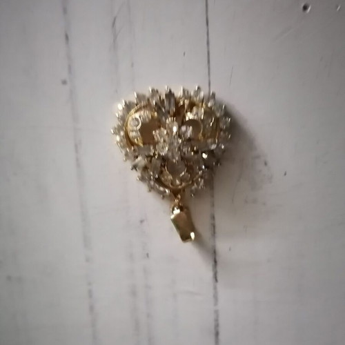 Neck decoration made of brass and rhinestones retro 1970, new