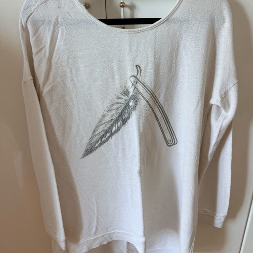 Nidodileda blouse used, white and beige, one size