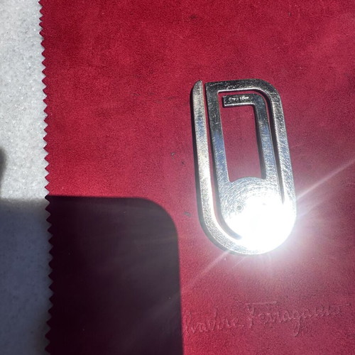 Salvatore Ferragamo Gancini vintage money clip used, silver