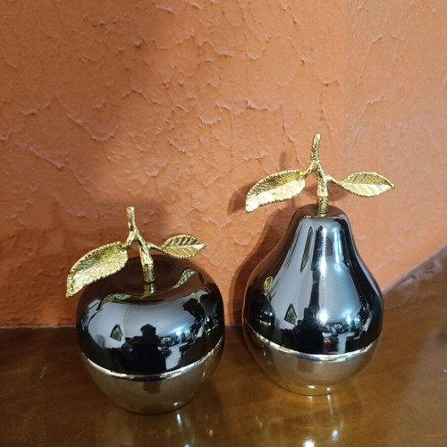 Fruit-shaped fondantieres apple and pear like new