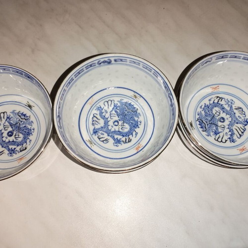 Vintage Jingdezhen Chinese Porcelain Set 10 Pieces like new