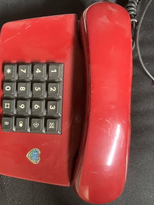 Siemens red wired landline phone used