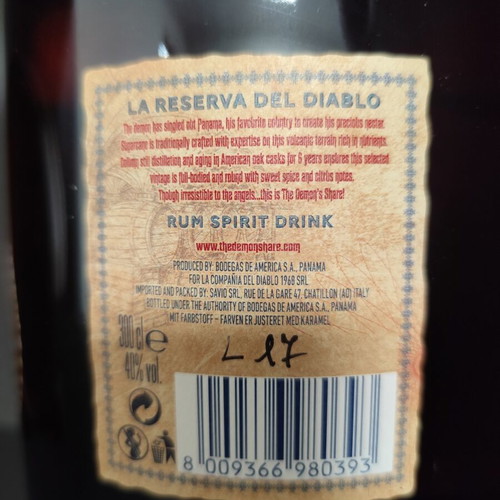 The Demon's Share Rum 6Y.O. 3lt new, Panama