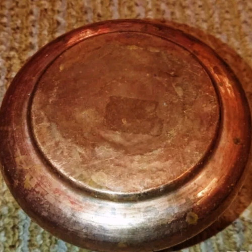 Islamic copper bowl used, hand engraved 19th century