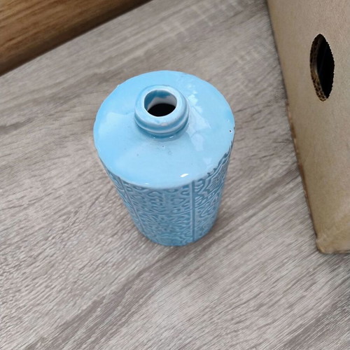 Ceramic vase used, flower holder, height 12.5 cm