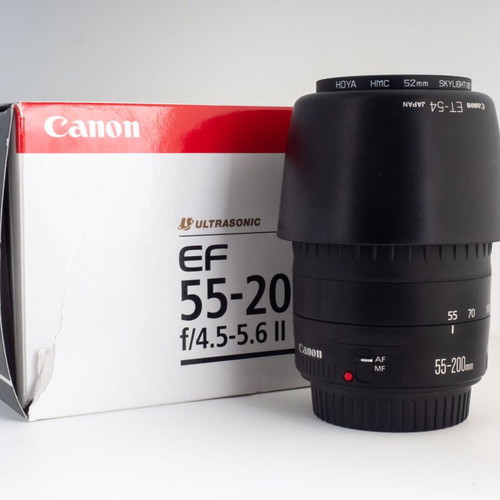 Canon EF 55-200mm f/4.5-5.6 II USM telephoto zoom lens with UV filter