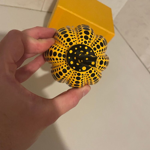 Yayoi Kusama Pumpkin sculpture new, black and yellow, 10cm