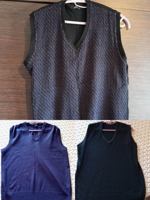 Men's cardigans used, pack of 3, size XL, black and purple