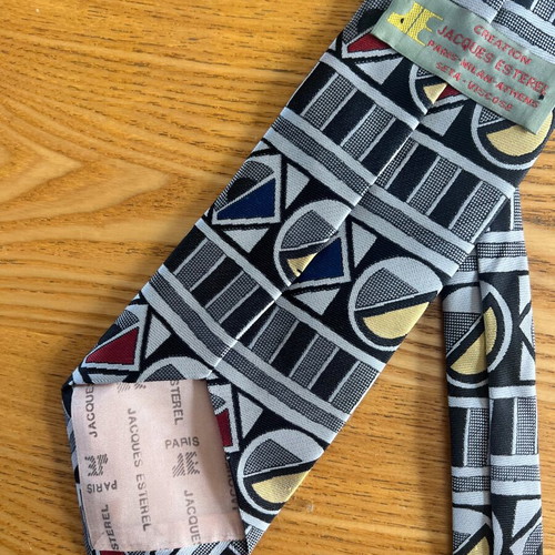 Jacques Esterel vintage men's tie with geometric pattern
