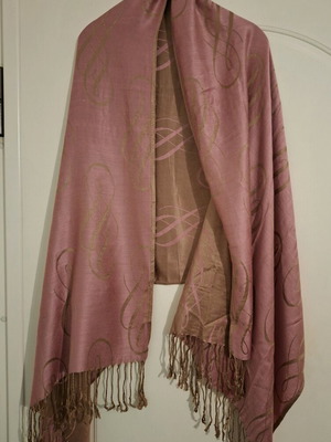 Cashmere 100% basmina new, pink with fringes